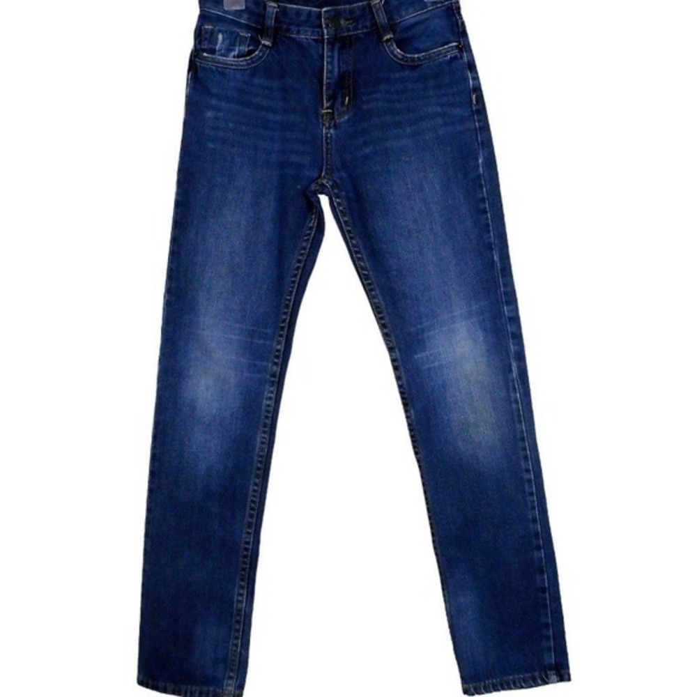 Buffalo David Bitton Girls 14 Jeans Straight Leg Blue Dark Wash Denim Distressed